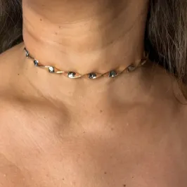 Choker Aro Torcido Ajustável- Banhado a Ouro 18K