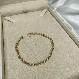 Pulseira Infantil Elo Português - Banhado a Ouro 18K