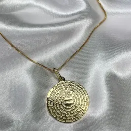 Colar Medalha Pai Nosso Grande - Banhado a Ouro 18K