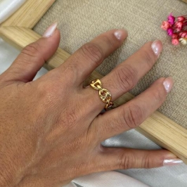Anel Elo Lacre - Banhado a Ouro 18K