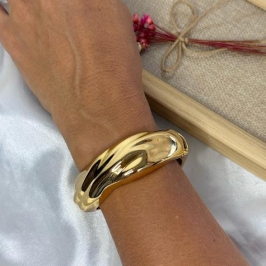 Bracelete Maxi Orgânico - Banhado em Verniz Italiano