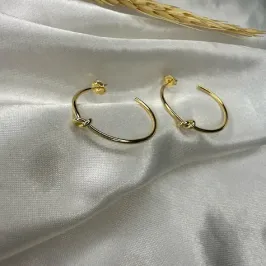 Brinco Argola Fio com Nó - Banhado a Ouro 18K