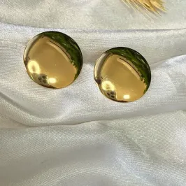 Brinco Redondo Liso Grande - Banhado a Ouro 18K