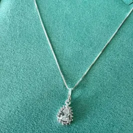 Colar Pingente Gota Cravejada Zircônias - Prata 925