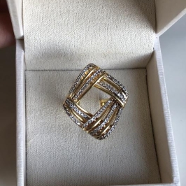 Anel Entrelaçado Cravejado Zircônias - Banhado a Ouro 18K