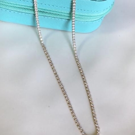 Colar Riviera Arredondadas Delicadas 45cm + 10cm de Extensor  - Banhado a Ouro 18K