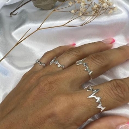 Anel Batimentos Cardíacos (Und) - Prata 925