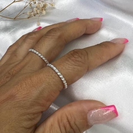 Anel Lateral Torcida (Und) - Prata 925