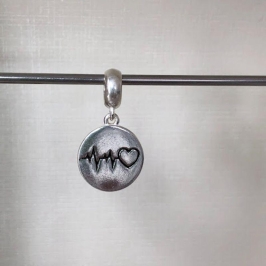 Berloque Batimento Coração - Prata 925