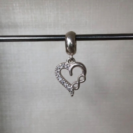 Berloque Coração e Infinito - Prata 925