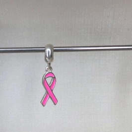 Berloque Laço Outubro Rosa - Prata 925