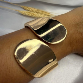 Bracelete Maxi Gotas Lisas - Banhado a Ouro 18k