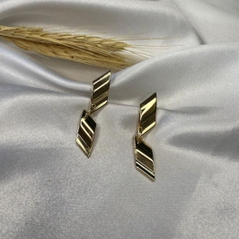 Brinco Geométrico Pendurado - Banhado a Ouro 18k