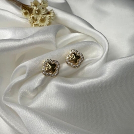 Brinco Trevo com Cravejado Zircônias - Banhado a Ouro 18k