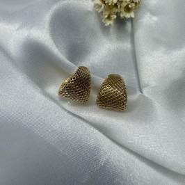 BrincoTriangular Telinha Vazada - Banhado a Ouro 18K