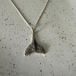 Pingente Rabo de Sereia em Prata Envelhecida - Prata 925