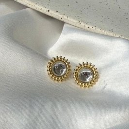Brinco Redondo Girassol - Banhado a Ouro 18k