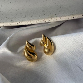 Brincos em Forma de Gota Dupla (Par) - Banhado a Ouro 18k