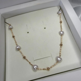 Choker Corações de Pérolas e Bolinhas - Banhado a Ouro 18k