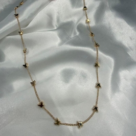 Colar Longo de Borboletas - Banhado a Ouro 18k