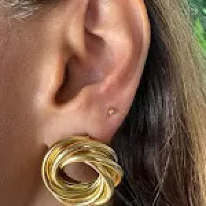 Brinco Ninho G - Banhado a Ouro 18K
