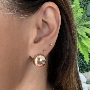 Brinco Meia Bola Liso - Banhado a Ouro 18K