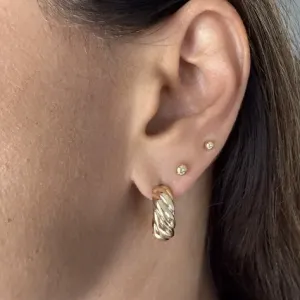 Argolinha Croissant - Banhado a Ouro  18K