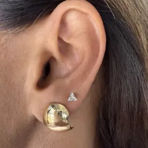 Brinco Orgânico Curvado - Banhado a Ouro  18K