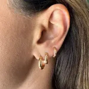 Trio de Argolinhas Lisa - Banhado a Ouro 18K