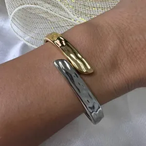 Bracelete Duo Prateado e Dourado - Banhado em Verniz Italiano