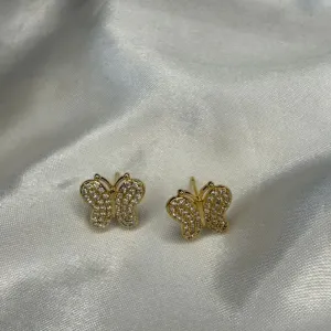 Brinco Borboleta Cravejado Microzircônias - Banhado a Ouro 18K