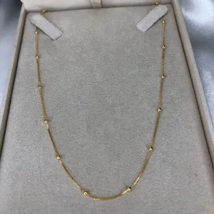 Colar Corrente Veneziana com Bolinhas - Banhado a Ouro 18K
