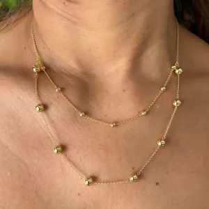 Colar Duplo com Bolinhas