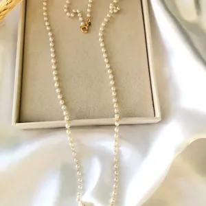 Colar Longo de Bolinhas Pérola 70cm - Banhado a Ouro 18K