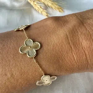 Pulseira Trevo Médio Inspiração Joia - Banhado a Ouro 18K