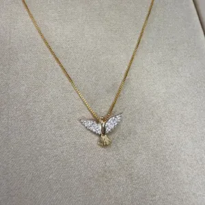 Pingente Espírito Santo Cravejado Pequeno - Banhado a Ouro 18K