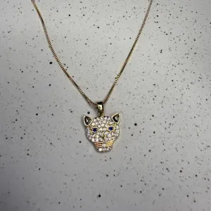 Colar Pingente Onça Cravejada - Banhado a Ouro 18k