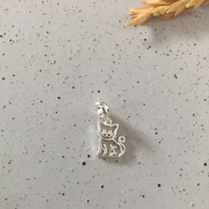 Berloque Gato Vazado - Prata 925