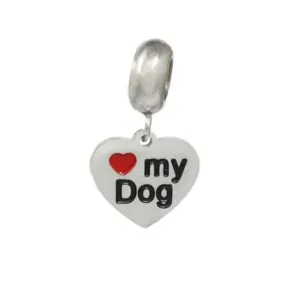 Berloque Love My Dog - Aço Inoxidável