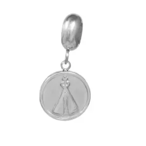 Berloque Medalha Nossa Senhora Aparecida- Aço Inoxidável