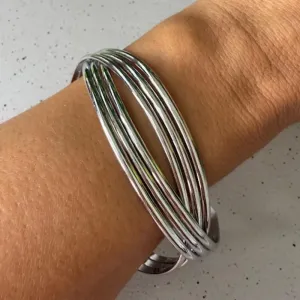 Bracelete Entrelaçado - Banho em Ródio