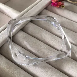 Bracelete Quadrado Minimalista Acrílico Transparente