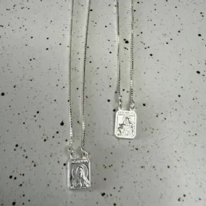 Escapulário N. Sra Do Carmo e Sagrado Coração - Prata 925