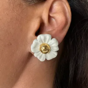 Brinco Flor Esmaltado - Banho Verniz Italiano