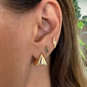 Brinco Triangular Liso - Banhado a Ouro 18K