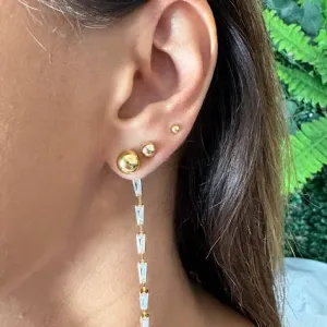 Brinco Navetes  Longo  - Banhado a Ouro 18K