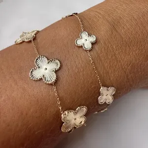 Pulseira Trevo Médio Inspiração Joia - Banhado a Ouro 18K
