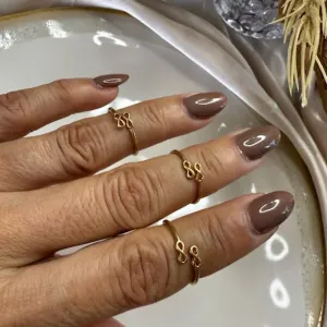 Anel Falange 2 Infinitos - Banhado a Ouro 18K