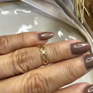 Anel Falange Corações Vazados - Banhado a Ouro 18K