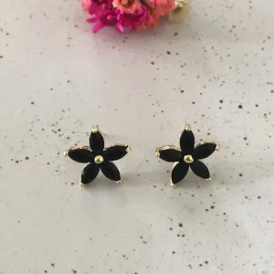 Brinco Flores 5 Pontas - Banhado a Ouro 18k
